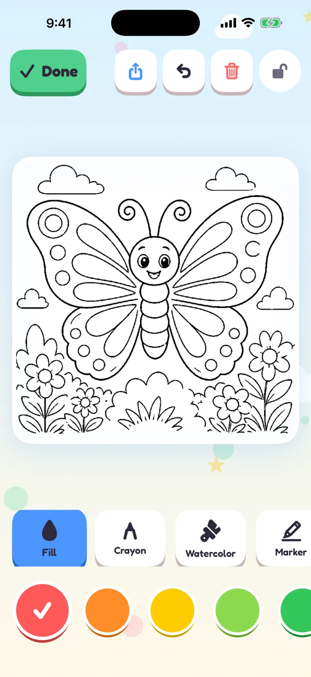 Momu screen: Draw and color anything they imagine