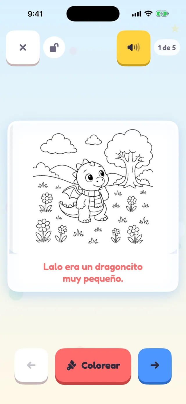 Pantalla de Momu: Cuentos con su nombre